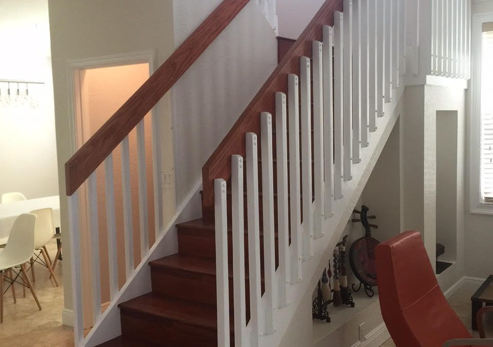 Escaleras flotantes con barandilla de cable, Diego y Alina