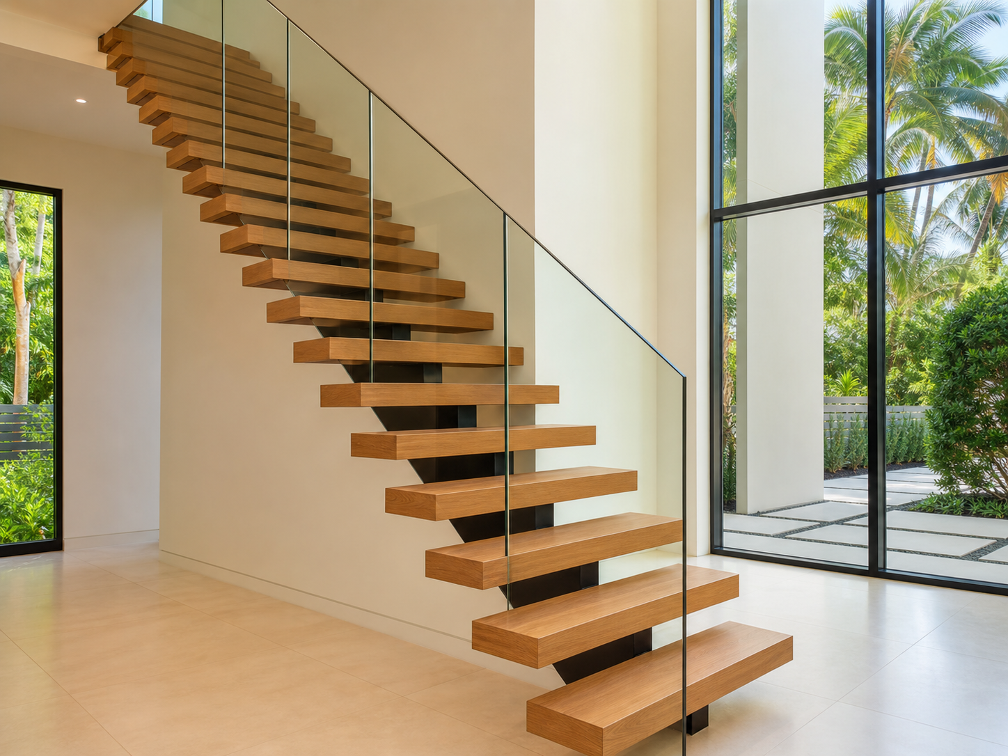 03-service-custom-stairs Custom wood and steel staircase in Miami home