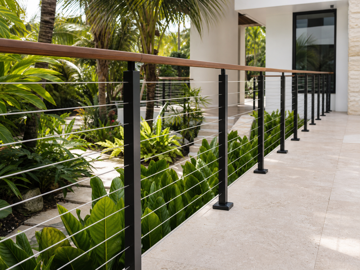 05-service-stainless-cable-railing Stainless cable railing on Miami balcony