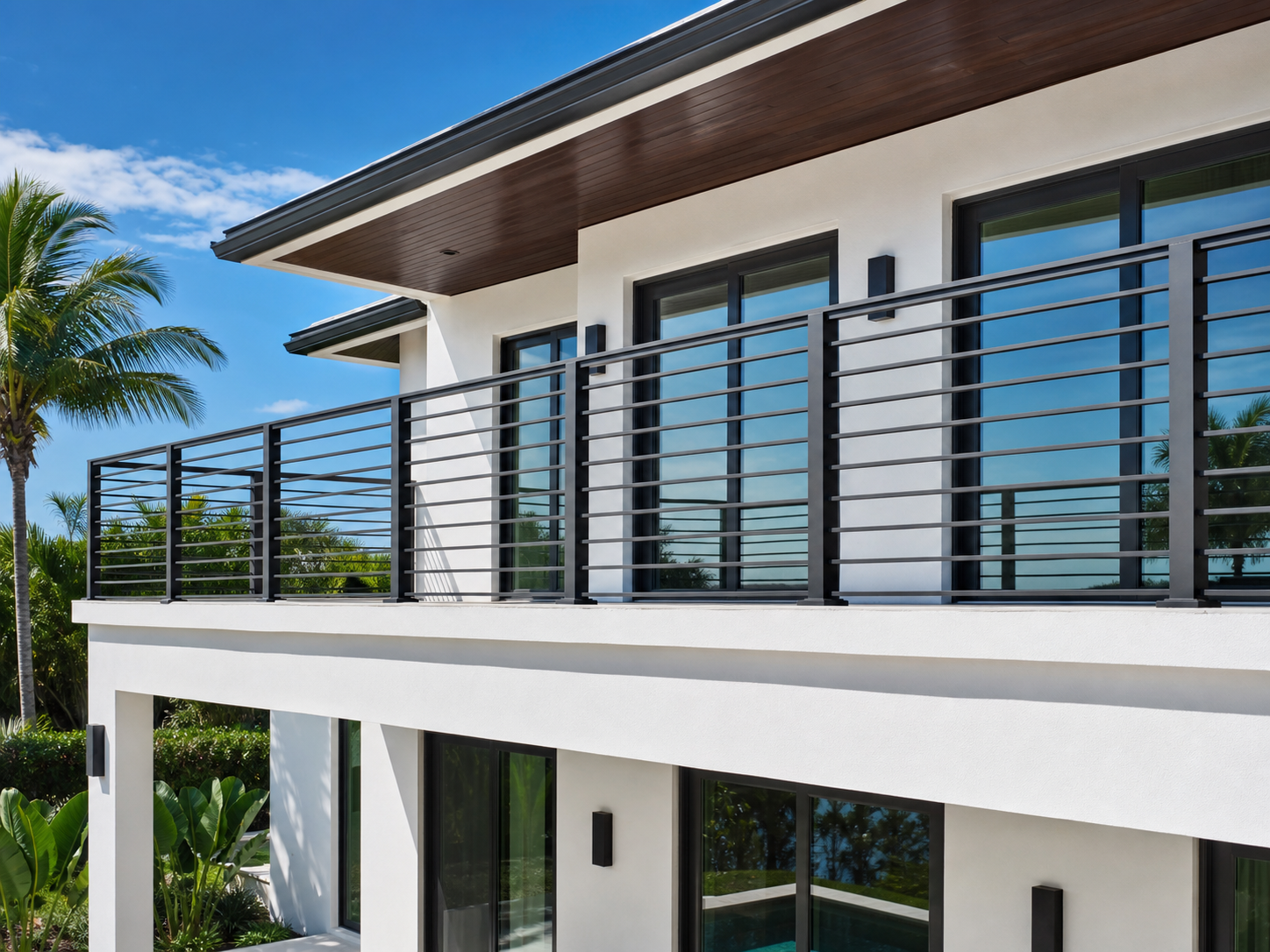 09-service-aluminum-railing Aluminum railing on exterior stairs in Miami