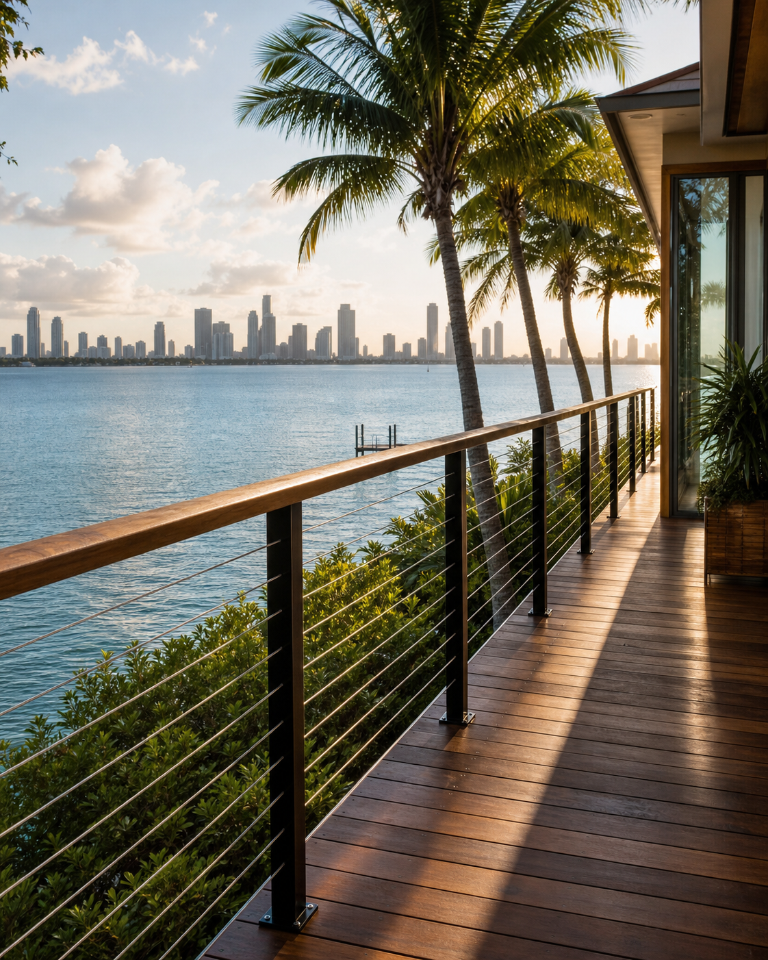 Waterfront renovation railing project in Miami