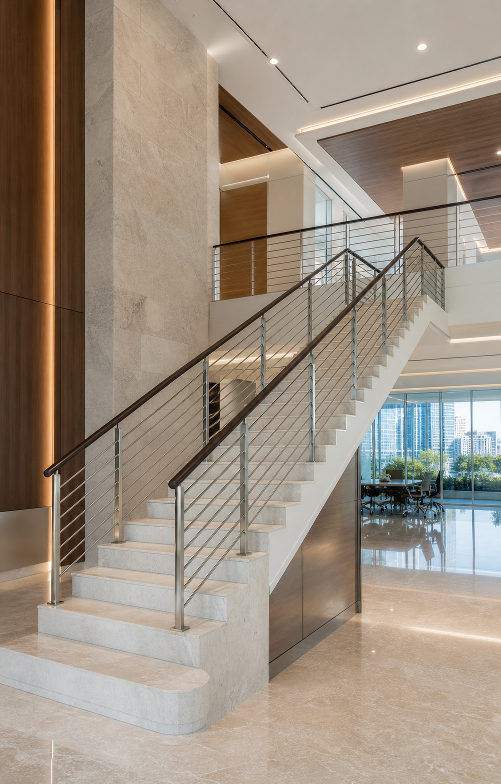 Commercial railing installation project in Miami
