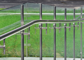 Commercial stainless steel and glass railing system in South Florida